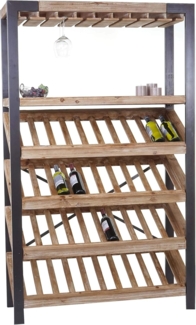 Weinregal HWC-D60, Flaschenregal Flaschenhalter Barschrank Weinständer für 40 Flaschen, Massivholz MVG 189x114x39cm