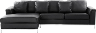 Ecksofa Leder schwarz rechtsseitig OSLO