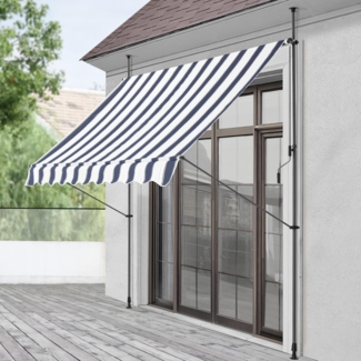 Klemmmarkise Stem 400x120x220-309 cm Dunkelblau / Weiß [pro. tec]