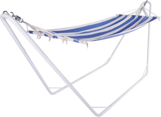 Deuba Hängematte, mit Gestell Outdoor Campinghängematte 150kg belastbar 80x200cm Blau