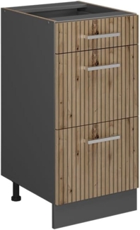 Vicco Küchenunterschrank R-Line, Artisan-Eiche/Anthrazit, 40 cm mit Schubladen, ohne Arbeitsplatte