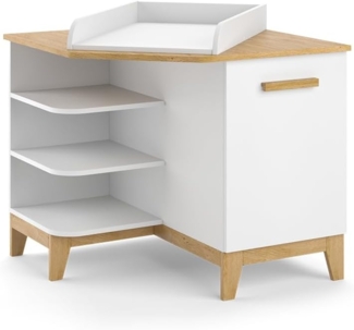 VitaliSpa® Wickelkommode Malia, Weiß/Eiche, 85x85.2 cm mit Tür