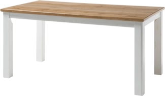 Esstisch Hemsby in weiß Pinie / Eiche Landhaus 158 x 88 cm