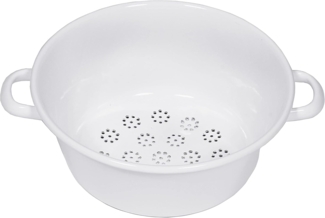 RIESS 0328-033 Gemüsesieb 26 cm, Emaille, CLASSIC, CLASSIC WEISS