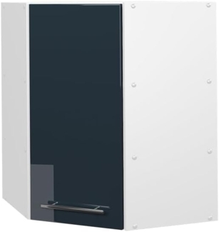 Vicco Eckhängeschrank Fame-Line Weiß Dunkelblau Hochglanz 57 cm