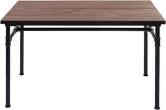 Esstisch HWC-H10b, Tisch Bistrotisch, Metall Ulme Holz Industrial Gastronomie MVG schwarz-braun 120x70cm