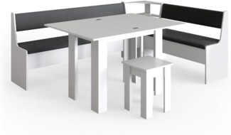 Vicco Eckbankgruppe Roman Weiß 210x150cm Esszimmergruppe Eckbank Sitzgruppe