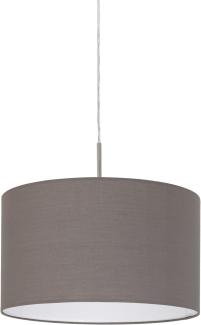 Eglo 31574 Pendelleuchte PASTERI Textil anthrazit-braun E27 max. 1X60W H:110cm Ø38cm dimmbar