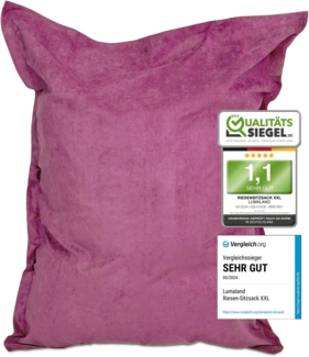 Lumaland 'Luxury' XXL-Sitzsack, Indoor & Outdoor, Rosa, Microvelours, 380 l