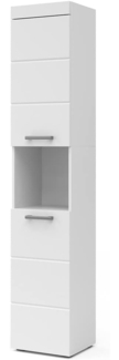 Vicco Hochschrank Badschrank Badezimmermöbel Luna Weiß Skandi 37x190 cm Badezimmer Schrank Badmöbel Schranktür Schrankfach Ablage Aufbewahrung