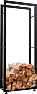 CLP Kaminholzständer Keri V2,schwarz 25x60x150 cm