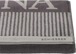Schiesser 'Rom' Saunatuch, Baumwollfrottier anthrazit, 75 x 200 cm
