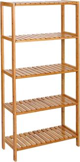SONGMICS Badezimmerregal, Bambus natur, 60 x 26 x 130 cm