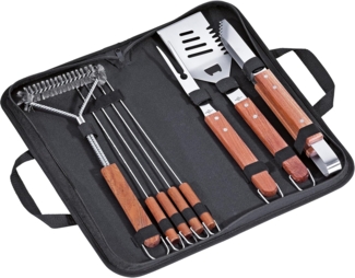 Küchenprofi 'Texas' BBQ-Set, 8-teilig, Edelstahl braun / Nylon schwarz