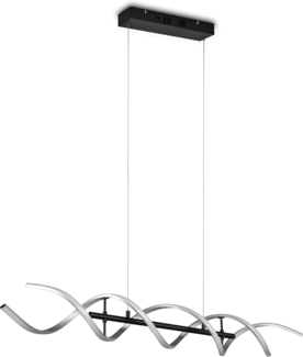 LED Pendelleuchte SEQUENCE dimmbar Lichtfarbe einstellbar Silber, Breite 104cm