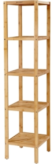 Songmics Badezimmer-Regal mit 5 Etagen, Bambus natur, 33 x 33 x 146 cm