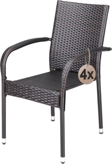 Casaria Gartenstuhl, Stapelbar Wetterfest Polyrattan Outdoor 160kg Garten Terrasse Balkon