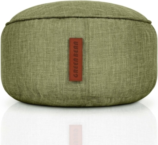 Green Bean® Sitzsack-Hocker 45x25cm mit EPS-Perlen Füllung - Sitz-Pouf für Sitzsäcke - Sitzhocker für Kinder und Erwachsene - Grün