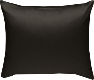 Bettwaesche-mit-Stil Mako-Satin / Baumwollsatin Bettwäsche uni / einfarbig Espresso Braun Kissenbezug 50x50 cm