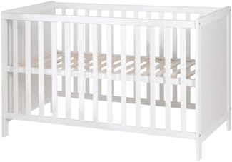 roba Beistell- & Babybett 60 x 120 - inkl. Lattenrost - Höhenverstellbar - 5 Schlupfsprossen - Weiß