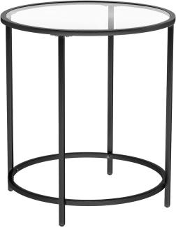 VASAGLE Beistelltisch, Metall / Glas schwarz, 50 x 50 x 55 cm