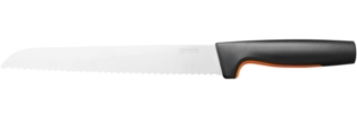 Fiskars 'Functional Form' Brotmesser mit Wellenschliff, Edelstahl schwarz, 21 cm