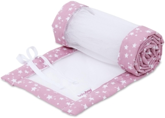 babybay Nestchen Mesh-Piqué/Bettumrandung für Beistellbett/Stoßschutz für Baby Bett, passend für Modell Boxspring XXL, beere Sterne weiß