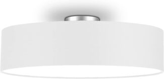 meineWunschleuchte Deckenleuchte, ohne Leuchtmittel, Groß-e Lampe über-n Esstisch Lampenschirm-e Stoff-lampe, Weiß, Ø60cm