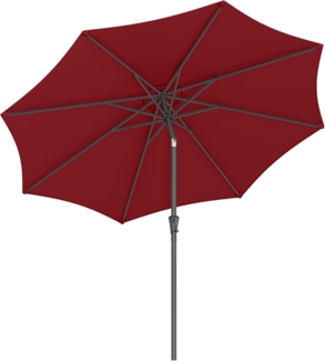 Songmics Sonnenschirm mit UV-Schutz bis UPF 50+, knickbar, Metall / Polyester rot, Ø 3 x 2,52 m