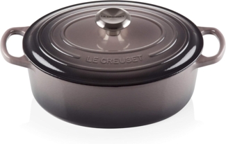 Le Creuset Bräter 'Signature' , Gusseisen , Oval, für alle Herdarten und Induktion geeignet, Flint, 27,0 cm