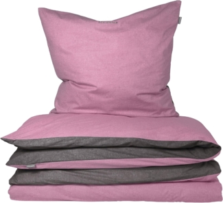 Schiesser 'Doubleface' Wendebettwäsche, Baumwolle, 2-teilig, Rosa, 155x220 cm, Renforcé