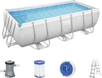 Power Steel™ Frame Pool, Lichtgrau, 404 x 201 x 100 cm