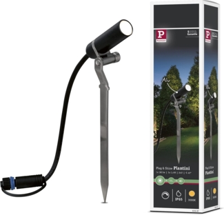 Paulmann No. 93997 Plug&Shine Erdspieß Platini IP65 Warmweiß Anthrazit