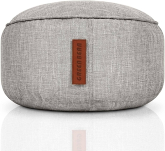 Green Bean® Sitzsack-Hocker 45x25cm mit EPS-Perlen Füllung - Sitz-Pouf für Sitzsäcke - Sitzhocker für Kinder und Erwachsene - Grau