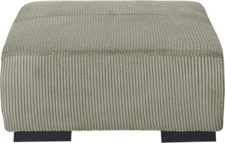 4-Sitzer Ecksofa Cord grün linksseitig mit Ottomane LUNGO