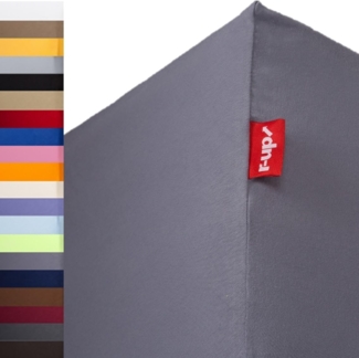 r-up Beste Spannbettlaken 90x200-100x220 bis 35cm Höhe dunkelgrau 95% Baumwolle / 5% Elastan 230g/m²