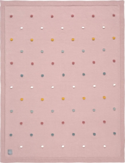 Lässig Babydecke - Knitted Blanket GOTS Dots Dusky Pink