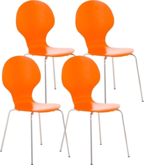 4er Set Besucherstuhl Diego, Orange