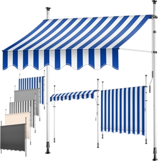 KESSER® Klemmmarkise mit Handkurbel Balkon, Balkonmarkise ohne Bohren, UV-beständig höhenverstellbar wasserabweisend, Sonnenschutz, Terrassenüberdachung, einfache Montage 250cm