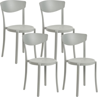 Gartenstuhl 4er Set VIESTE Hellgrau