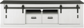 TV-Lowboard Stove in weiß Pinie und anthrazit Landhaus 201 x 61 cm