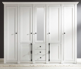 'Hooge' Kleiderschrank in Pinie weiß, 236x206 cm