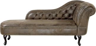 Beliani 'Nimes' Chaiselongue, Braun, Kunstleder, 79 x 65 x 169 cm, Rechts