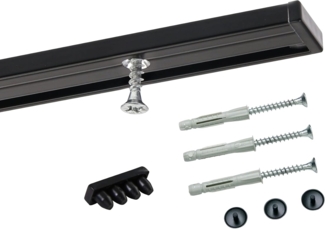 Deco-Raum® Gardinenschiene Minimal | Länge: 80cm | Material: Aluminium | Farbe: Schwarz