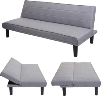 Schlafsofa HWC-J17, Couch Klappsofa Gästebett Bettsofa, Schlaffunktion Stoff/Textil 165cm ~ grau