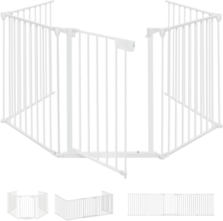 KESSER® Kaminschutzgitter, mit Tür, 540cm Länge, Weiß