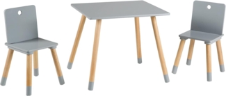 Roba Kindersitzgruppe, Holz grau / natur, 51,5 x 60 x 50 cm