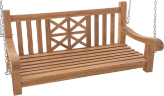 CLP Schaukelbank Farm Teakholz wetterfest mit Befestigungsmaterial,teak 120 cm
