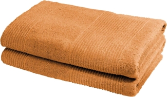 Fleuresse 2-er Set Duschtuch, Frottier rot-orange, 70x140 cm