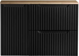 Waschtisch Skelbolu 80x60x40 cm Schwarz/Eichenoptik [en. casa]